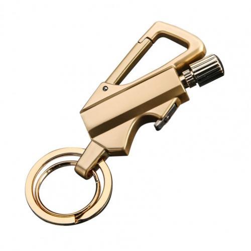 Permanent Match Infinity Lighter with Multitool Keychain, Gold Reusable  Match